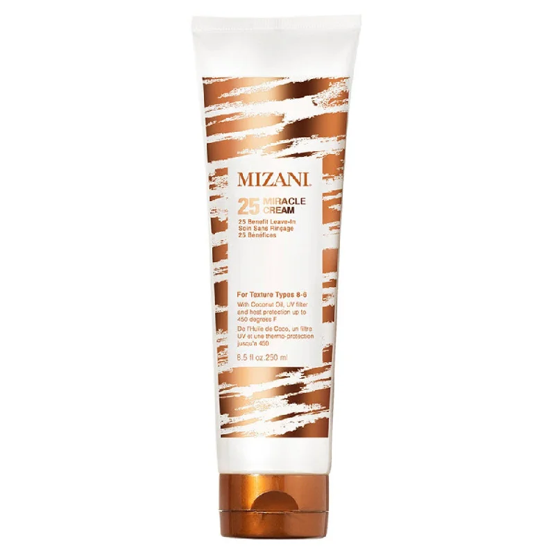 Hair care for uneven kinky hair-Mizani 25 Miracle Leave in Cream 8.5 oz