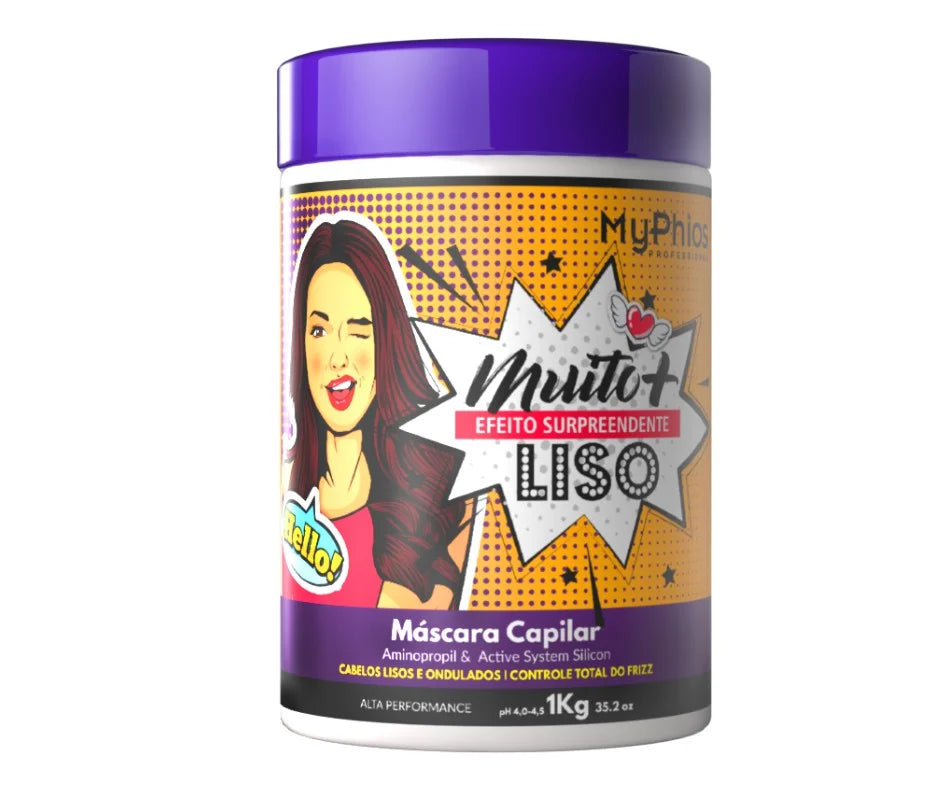 Hair care for dull kinky waves-My Phios Muito + Liso Mask 1Kg / 35.27 fl oz