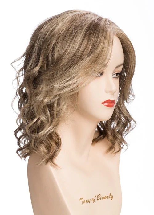 Synthetic wigs with spiky layers-Norah Synthetic Wig by Tony of Beverly | Mid-Length, Wavy | Lace Front |Mono Part | Basic Cap