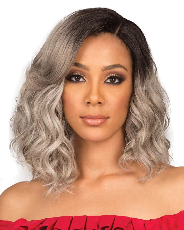 Synthetic wigs with choppy waves-Nya Faith | Lace Front Synthetic Wig by Bobbi Boss