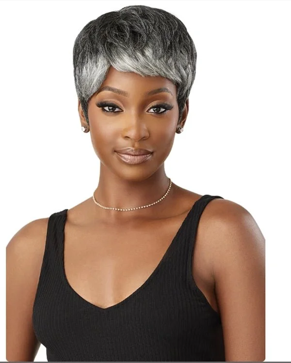 real person hair ring special treasure-Outre 100% Human Hair Fab & Fly Gray Glamour Full Cap Wig - HH ARLETTE