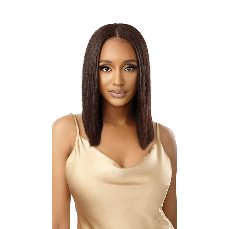 real person hair ring unique band-OUTRE 100% Unprocessed Human Hair U Part Leave Out Wig - DOMINICAN STRAIGHT 14