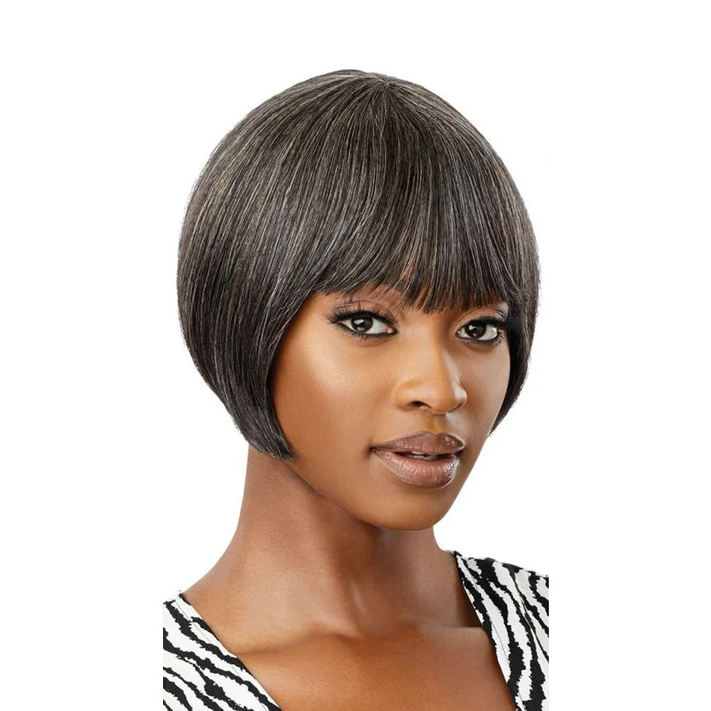 real person hair ring classic craft-OUTRE Fab & Fly Gray Glamour 100% Unprocessed Human Hair Wig - HARRIET