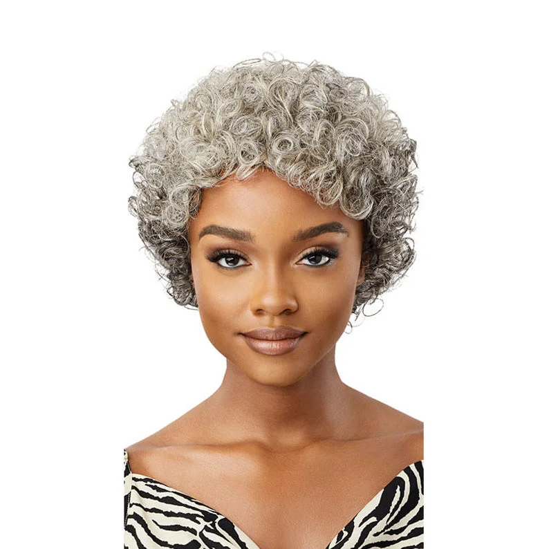 real person hair ring powerful ring-OUTRE Fab & Fly Gray Glamour 100% Unprocessed Human Hair Wig - VERONICA