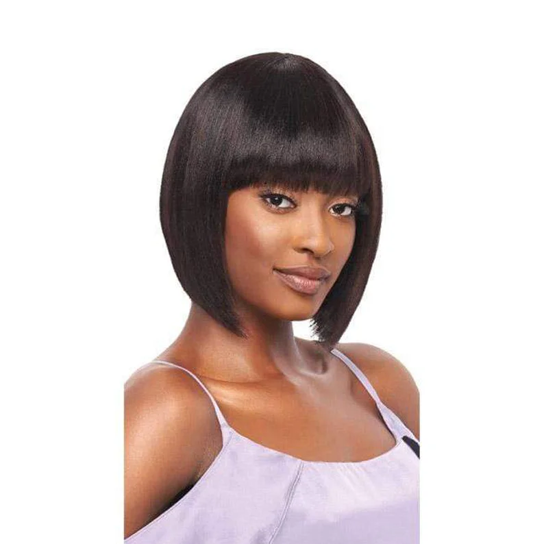 real person hair ring brilliant ring-OUTRE My Tresses Purple Label 100% Unprocessed Human Hair Full Wig - STRAIGHT BOB 10''