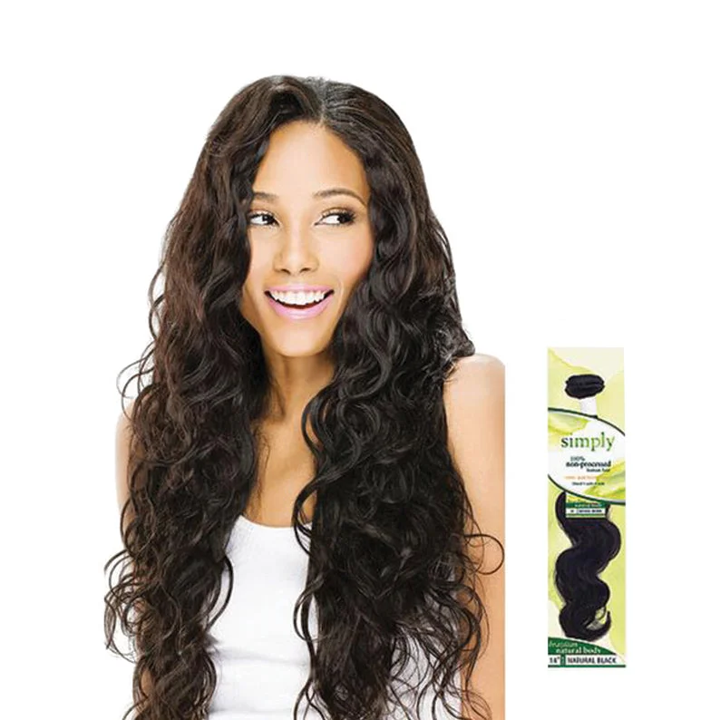 real person hair ring hip gift-OUTRE Simply Non-Processed Brazilian Human Hair Weave Natural Body