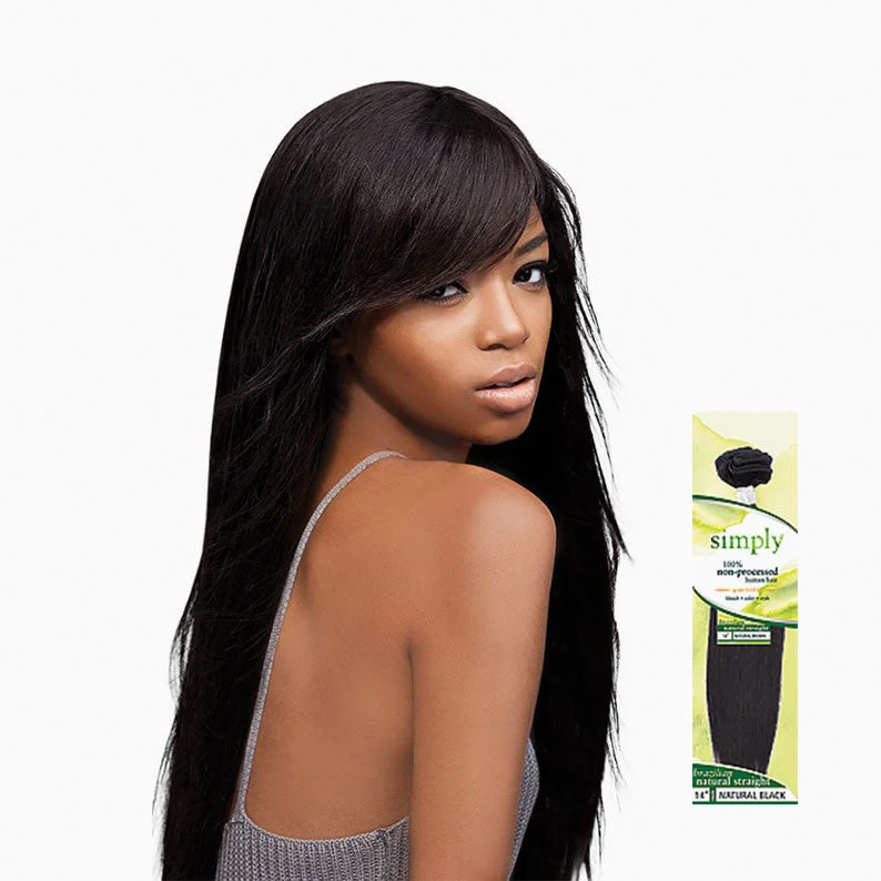 real person hair ring fashionable ring-OUTRE Simply Non-Processed Brazilian Human Hair Weave NATURAL STRAIGHT