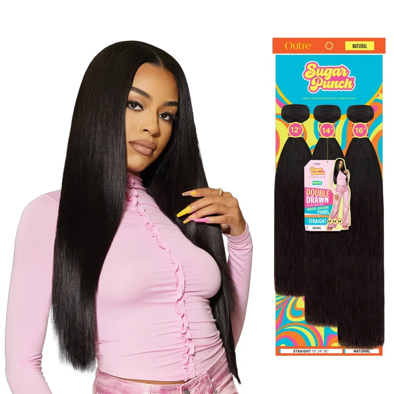 real person hair ring custom craft-OUTRE Sugar Punch 100% Unprocessed Remi Human Hair Straight Multi Pack