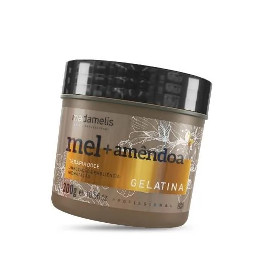 Hair care routine for radiance-Professional Capillary Gelatin Honey Almond Growing Jelly Mask 300g - Madamelis