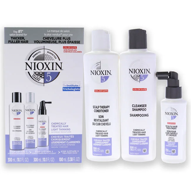 Scalp detox cream-Nioxin System 5 Kit by Nioxin for Unisex - 3 Pc 10.1oz Cleanser Shampoo, 10.1oz Scalp Therapy Conditioner, 3.38oz Scalp and Hair Treatment