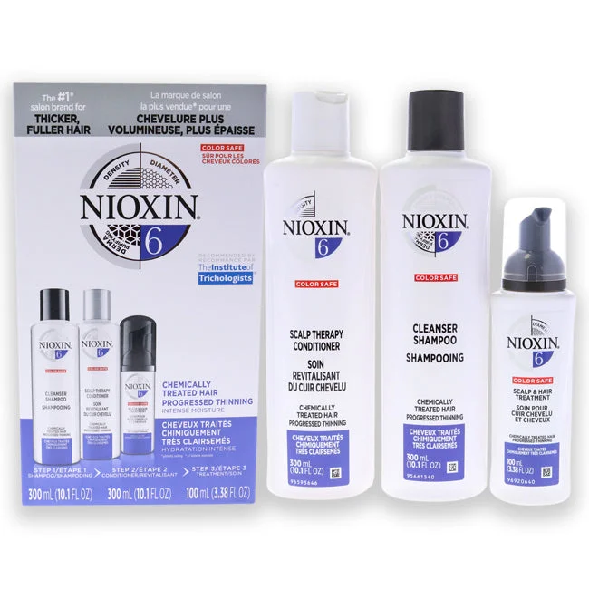 Anti-thinning lotion-Nioxin System 6 Kit by Nioxin for Unisex - 3 Pc 1 0.1oz Shampoo, 10.1oz Conditioner, 3.38oz Treatment