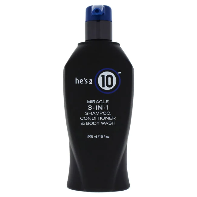 Rich moisturizer-Its A 10 He Is A Miracle 3-In-1 by Its A 10 for Men - 10 oz Shampoo, Conditioner and Body Wash