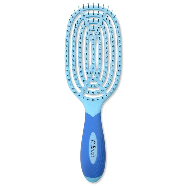 Form balm-NuWay 4Hair Circular Venting Detangling C Brush - Blue by NuWay 4Hair for Unisex - 1 Pc Hair Brush