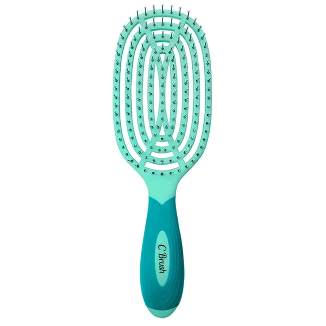 Scalp dew balm-NuWay 4Hair Circular Venting Detangling C Brush - Aqua by NuWay 4Hair for Unisex - 1 Pc Hair Brush