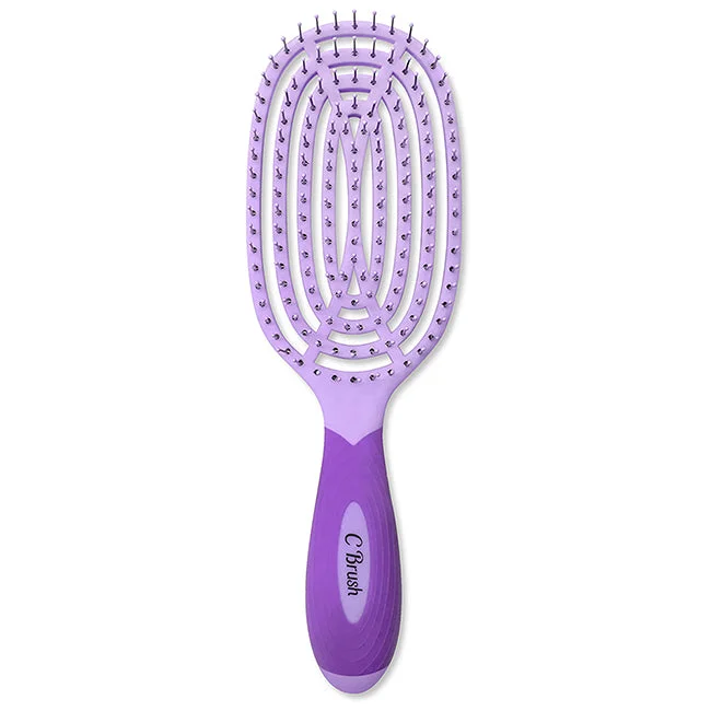 Style lotion-NuWay 4Hair Circular Venting Detangling C Brush - Purple by NuWay 4Hair for Unisex - 1 Pc Hair Brush