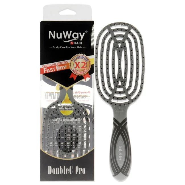 Scalp boost lotion-NuWay 4Hair Circular Venting Detangling Double C Brush - Gray by NuWay 4Hair for Unisex - 1 Pc Hair Brush