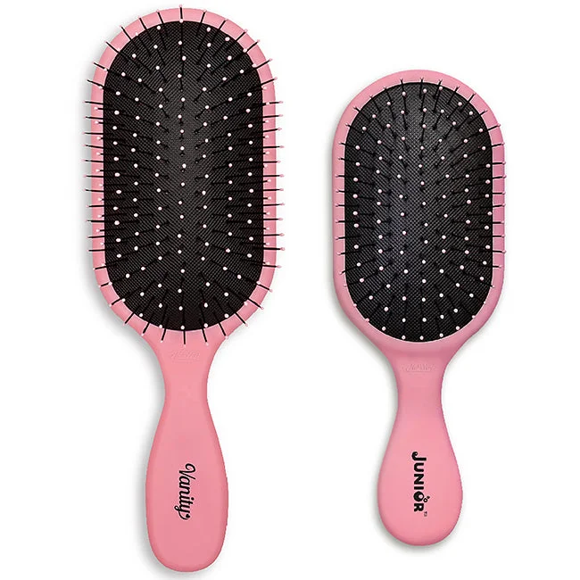 Scalp flush lotion-NuWay 4Hair Vanity And Junior Pro Brush Set - Pink by NuWay 4Hair for Unisex - 2 Pc Hair Brush