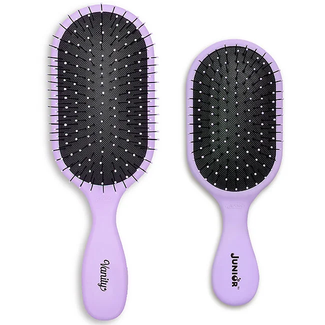 Gleam lotion-NuWay 4Hair Vanity And Junior Pro Brush Set - Purple by NuWay 4Hair for Unisex - 2 Pc Hair Brush