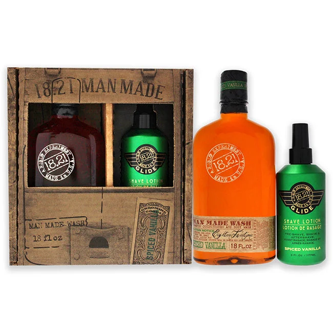 Texture enhancing cream-18.21 Man Made Man Made Set - Spiced Vanilla by 18.21 Man Made for Men - 2 Pc 18oz Man Made Wash 3-In-1 Shampoo, Conditioner and Body Wash, 6oz Glide Shave Lotion