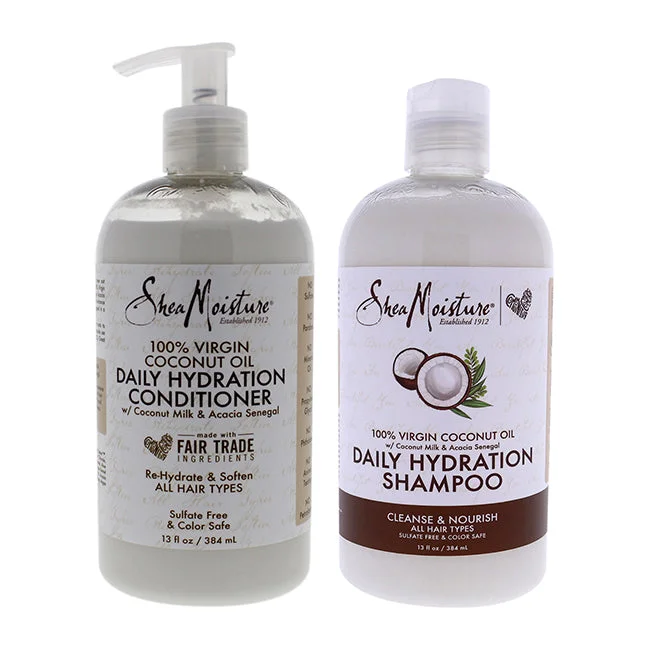 Stretch putty-Shea Moisture 100 Percent Virgin Coconut Oil Daily Hydration Kit by Shea Moisture for Unisex - 2 Pc Kit 13oz Shampoo, 13oz Conditioner