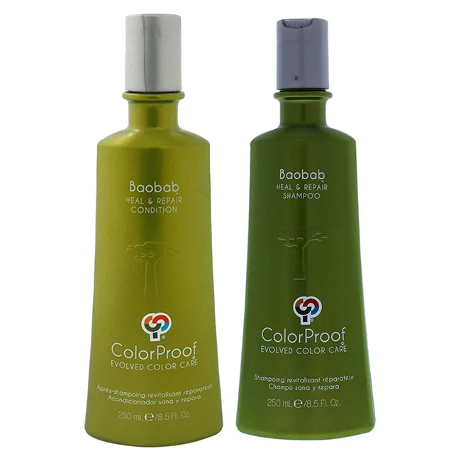 Bonding cream-ColorProof Baobab Heal and Repair Shampoo and Conditioner Kit by ColorProof for Unisex - 2 Pc Kit 8.5oz Shampoo, 8.5oz Conditioner