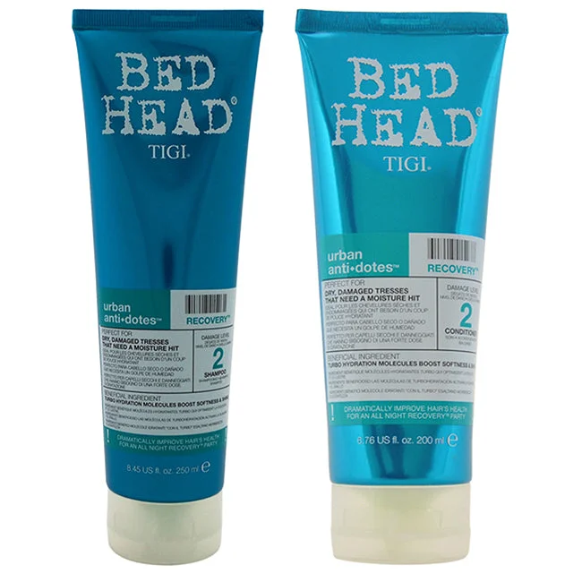 Breakage reducing lotion-TIGI Bed Head Urban Antidotes Recovery Shampoo and Conditioner Kit by TIGI for Unisex - 2 Pc Kit 8.45oz Shampoo, 6.76oz Conditioner