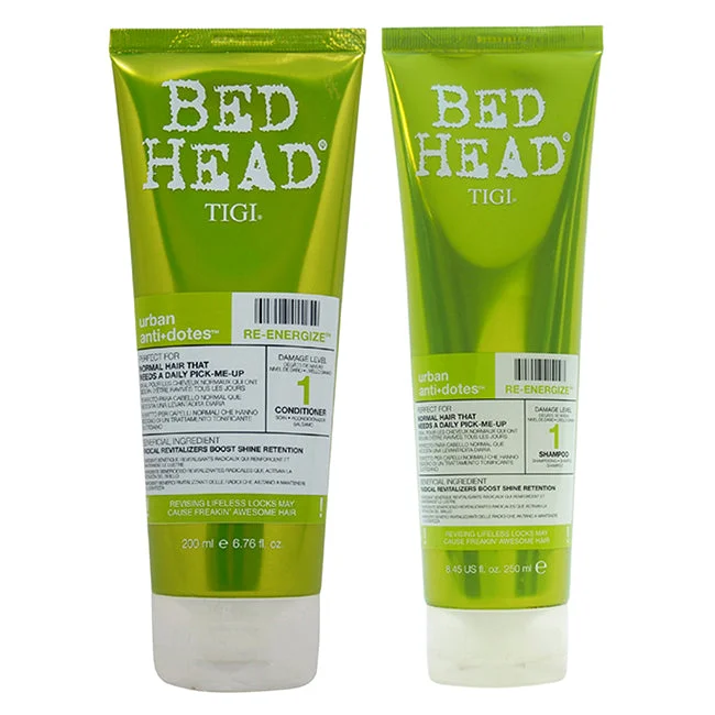 Breakage calming cream-TIGI Bed Head Urban Antidotes Re-Energize Shampoo and Conditioner Kit by TIGI for Unisex - 2 Pc Kit 8.45oz Shampoo, 6.76oz Conditioner