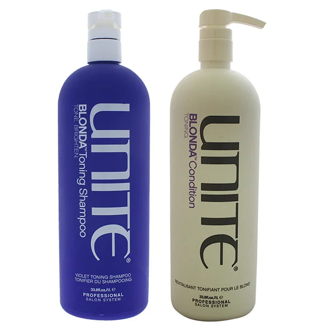 Breakage soothing lotion-Unite Blonda Toning Shampoo and Conditioner Kit by Unite for Unisex - 2 Pc Kit 33.8oz Shampoo, 33.8oz Conditioner