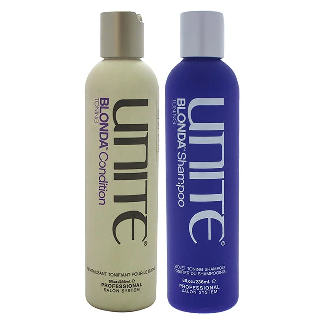 Static soothing cream-Unite Blonda Toning Shampoo and Conditioner Kit by Unite for Unisex - 2 Pc Kit 33.8oz Shampoo, 33.8oz Conditioner