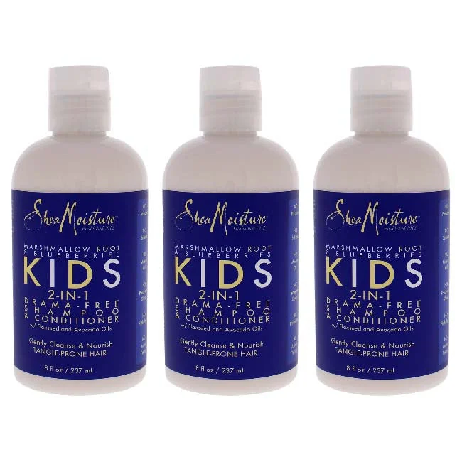 Frizz soothing balm-Shea Moisture Marshmallow Root and Blueberries Kids 2-In-1 Shampoo and Conditioner by Shea Moisture for Kids - 8 oz Shampoo and Conditioner - Pack of 3