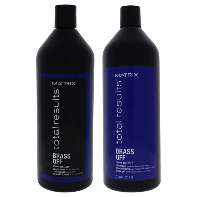 Texture mist-Matrix Total Results Brass Off Shampoo and Condioner Kit by Matrix for Unisex - 2 Pc Kit 33.8oz Shampoo, 33.8oz Conditioner