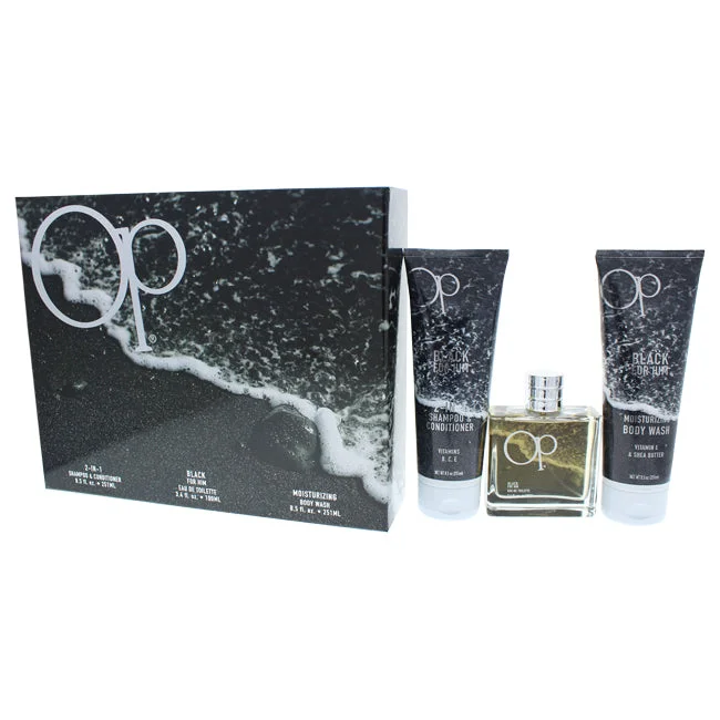 Gritty wax-Ocean Pacific Op Black by Ocean Pacific for Men - 3 Pc Gift Set 3.4oz EDT Spray, 8.5oz 2-in-1 Shampoo & Conditioner, 8.5oz Moisturizing Body Wash