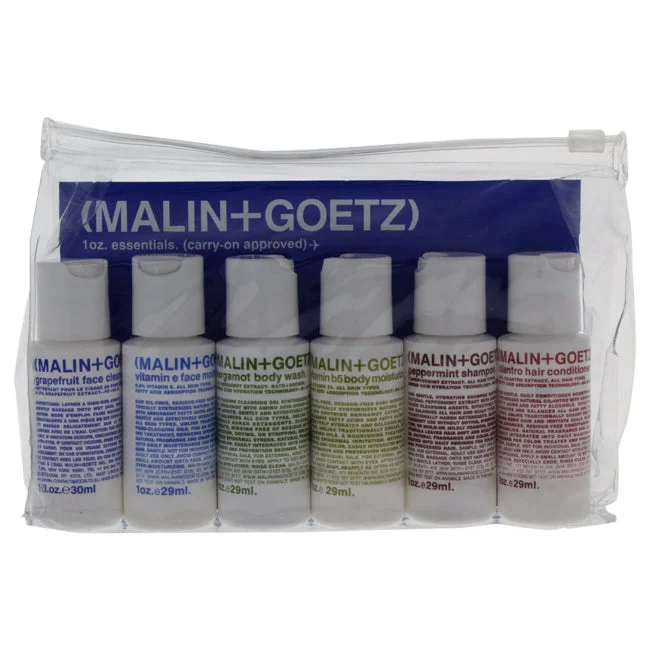 Gloss-enhancing pomade-Malin + Goetz Essential Starter Kit by Malin + Goetz for Unisex - 6 x 1 oz Grapefruit Face Cleanser, Vitamin E Face Moisturizer, Bergamot Body Wash, Vitamin B5 Body Moisturizer, Peppermint Shampoo, Cilantro Hair Conditioner