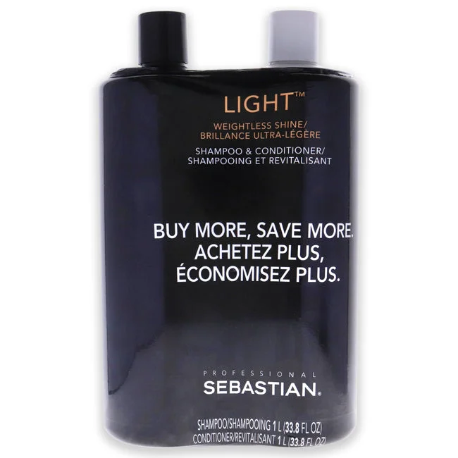 Polished glaze-Sebastian Light Weightless Shine Kit by Sebastian for Unisex - 2 Pc Kit 33.8 oz Shampoo, 33.8 oz Conditioner