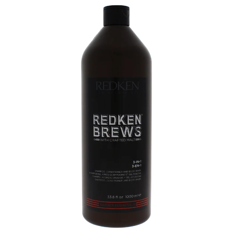 Cooling cream-Redken Brews 3-in-1 Shampoo Conditioner Body Wash 33.8oz