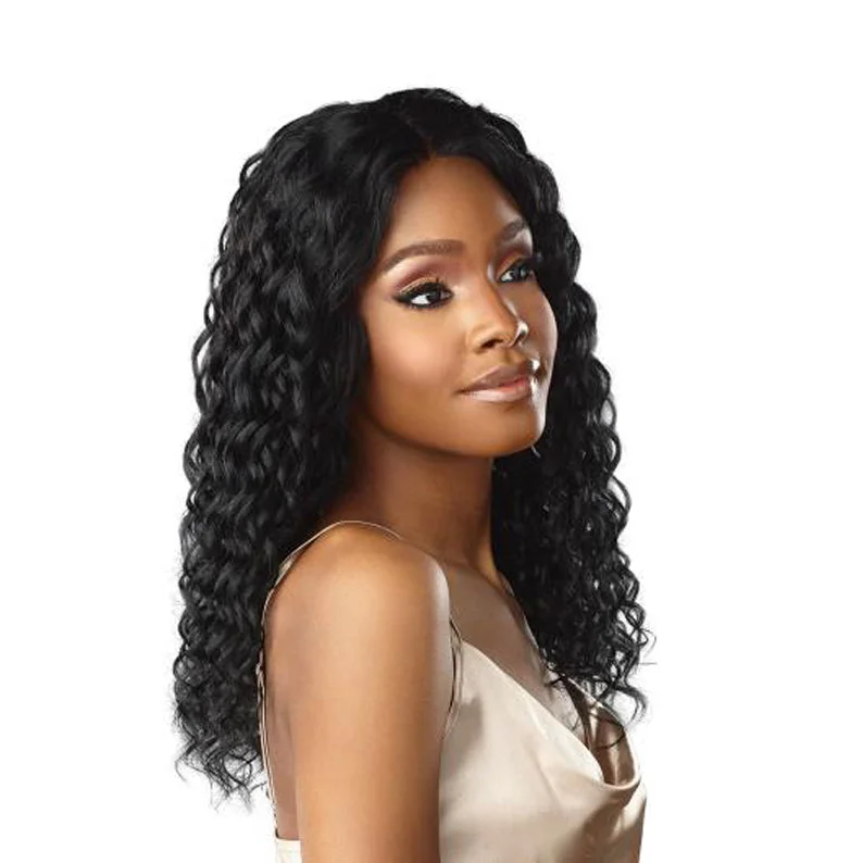 real person hair ring robust craft-SENSATIONNEL Bare & Natural 100% Virgin Human Hair 13x5 Lace Wig NATURAL DEEP 18"