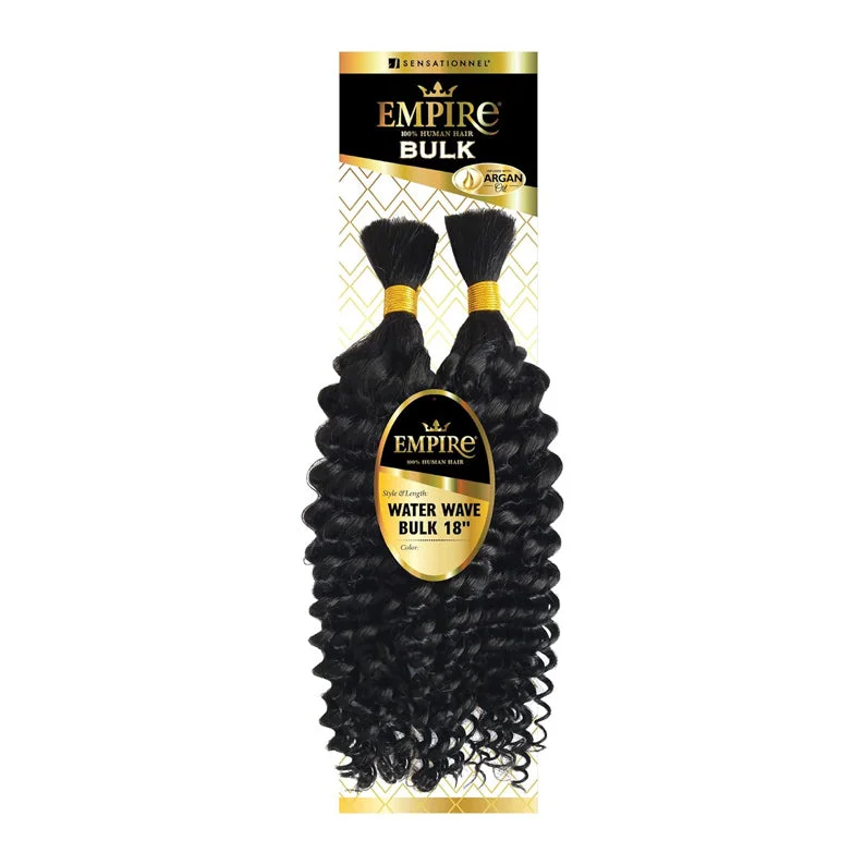 real person hair ring vibrant gift-SENSATIONNEL Empire Human Hair Water Wave Bulk 18"