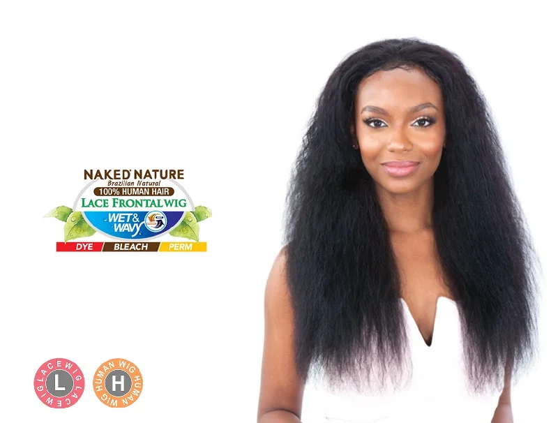 real person hair ring eco-friendly ring-SHAKE N GO NAKED NATURE BRAZILIAN NATURAL 100% HUMAN HAIR LACE FRONTAL WIG - BOHEMIAN CURL