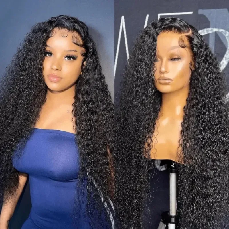 real person hair ring quirky ring-Jerry Curly Human Hair Lace Closure Wig 13*4 Lace Front Wigs