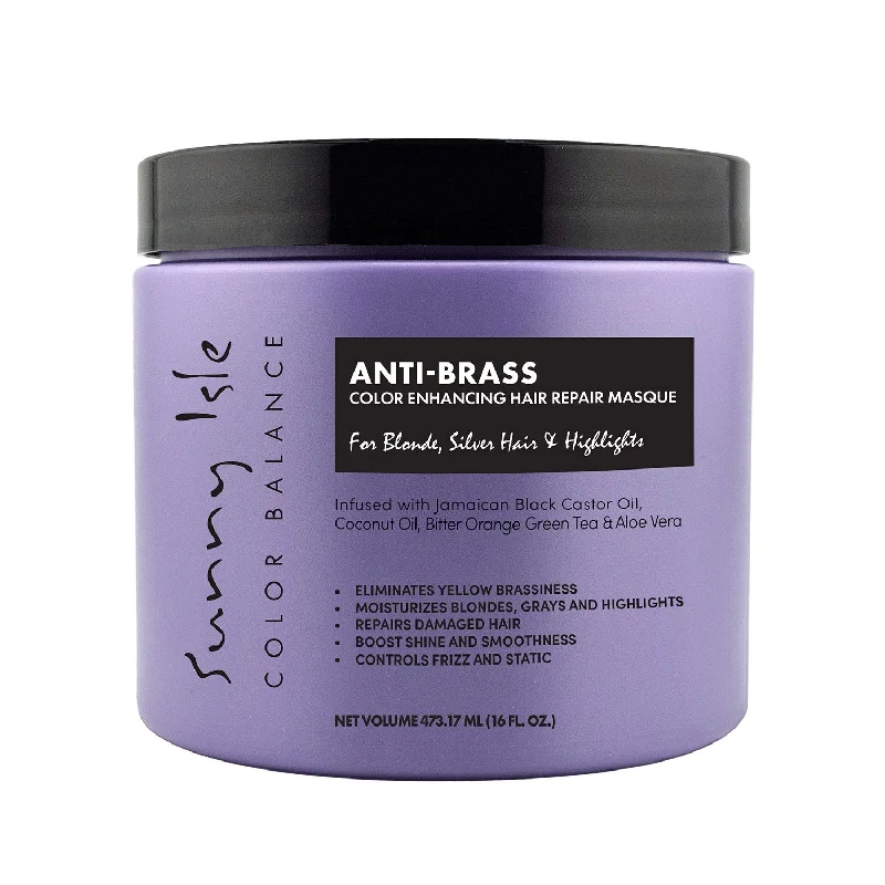 Sunny Isle Anti-Brass Color Enhancing Purple Hair Repair Masque 16oz