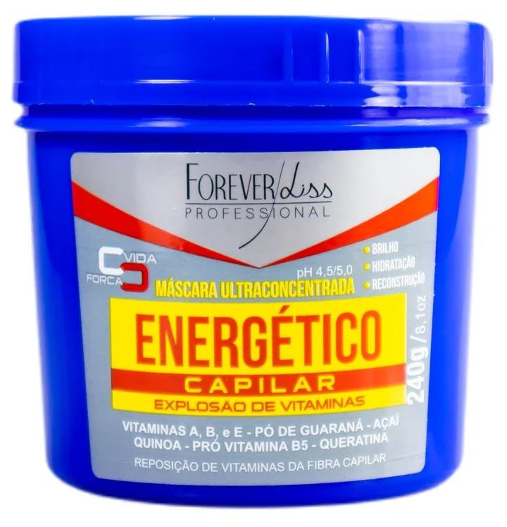 Natural hair care for curl fullness-Ultra Concentrated Capillary Energy Vitamin Explosion Mask 240g - Forever Liss