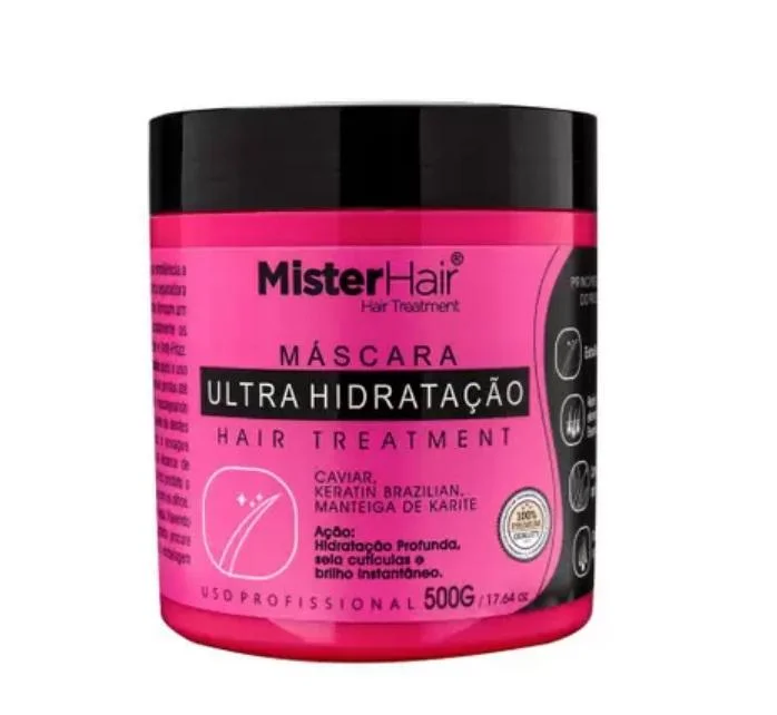 Hair care products for droopy hair-Ultra Hydration Brazilian Keratin Shea Caviar Treatment Mask 500g - Mister Hair