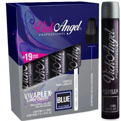 Flash cream-Viva Plex Tinting Color Shield Blue Platinum Ampoules 4x30ml - Vick Angel