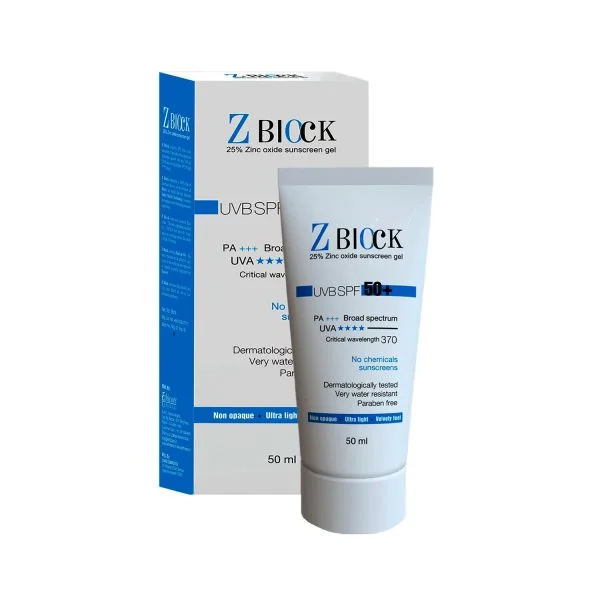 Flash balm-Z-Block 25% Zinc Oxide spf 50+ Sunscreen Gel, 50ml