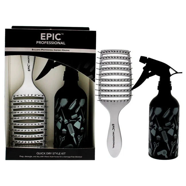 Scalp calm cream-Wet Brush Epic Quick Dry Style Kit by Wet Brush for Unisex - 2 Pc Kit Quick Dry Hair Brush, Aluminum Spray bottle