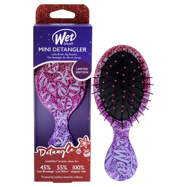 Static ease lotion-Wet Brush Mini Detangler Winter Glitter Brush - Holiday Treats by Wet Brush for Women - 1 Pc Hair Brush (Limited Edition)