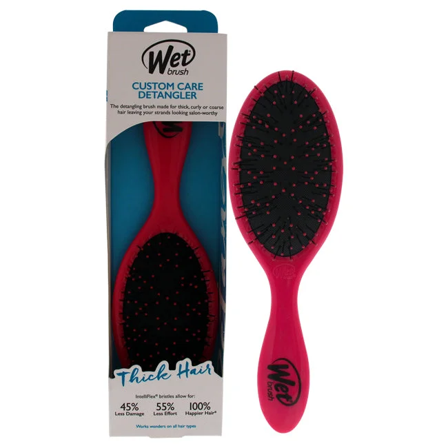 Ease cream-Wet Brush Custom Care Detangler Thick Hair Brush - Pink by Wet Brush for Unisex - 1 Pc Hair Brush