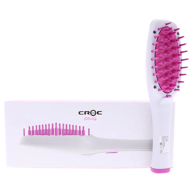 Style cream-Croc Plug Detachable Mini Hot Brush - White-Pink by Croc for Unisex - 1 Pc Hot Brush